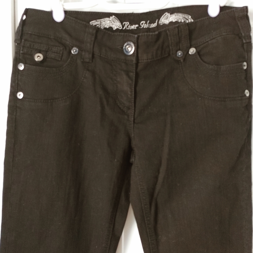 River Island Jeans black Denim bootcut low-rise 12